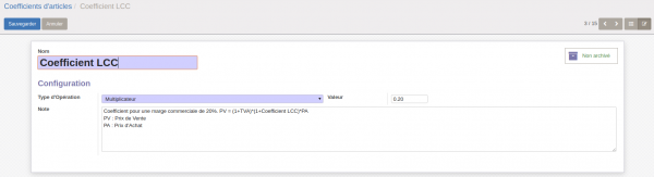 Coefficient de base à 20%